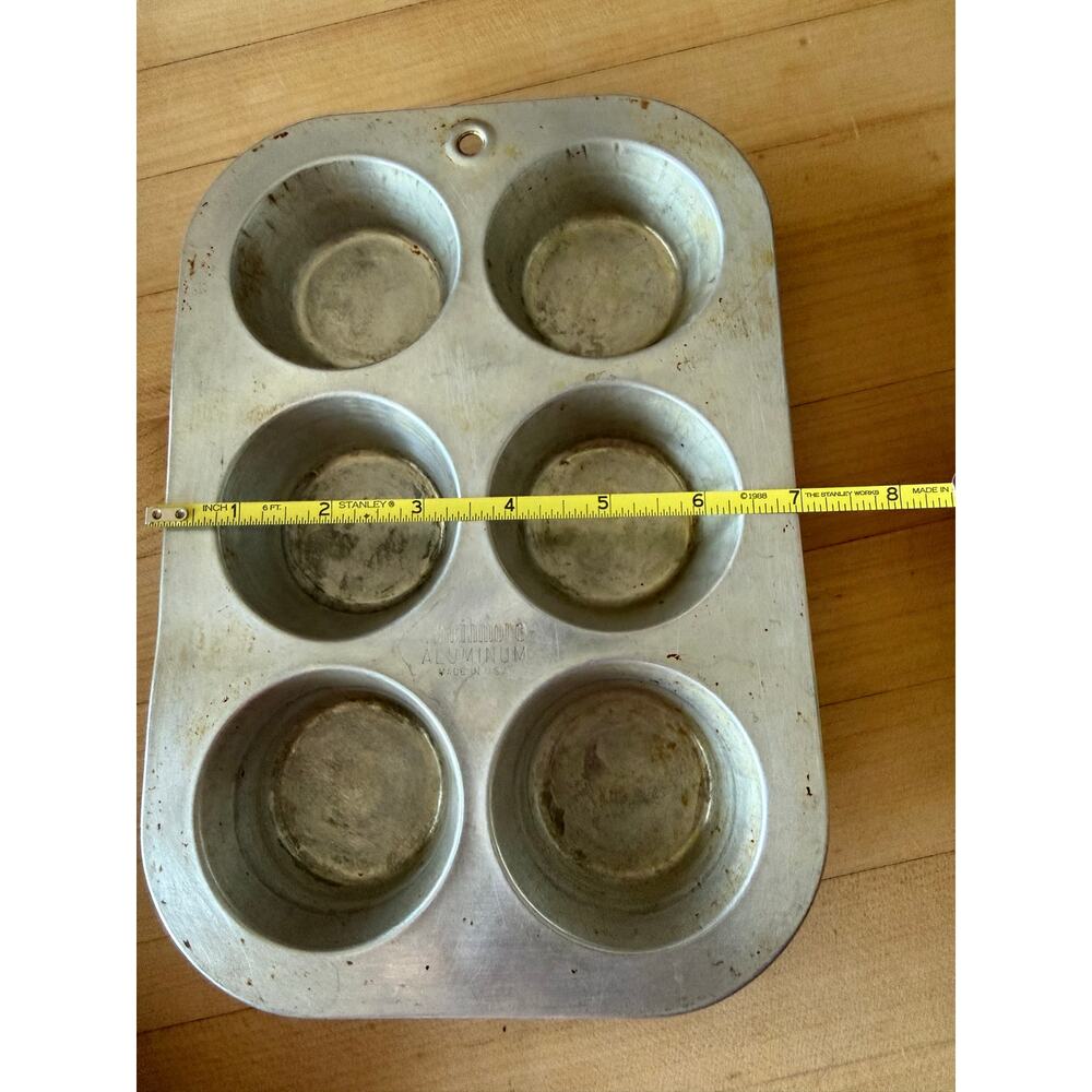 Vintage Worthmore Aluminum 6 cup Muffin Pan - Picture 5 of 5